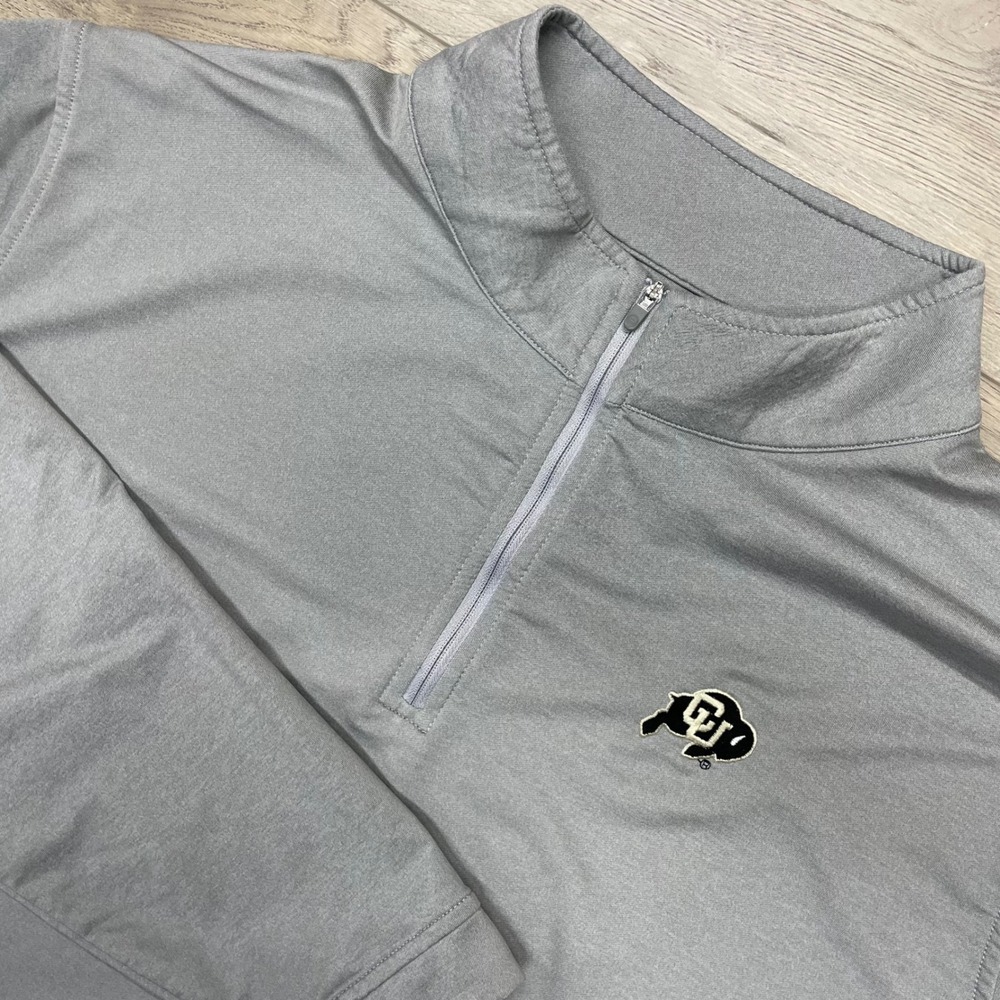 Peter Millar Pullover Mens XXL Gray Colorado Buffaloes 1/4 Zip ME0EK40B